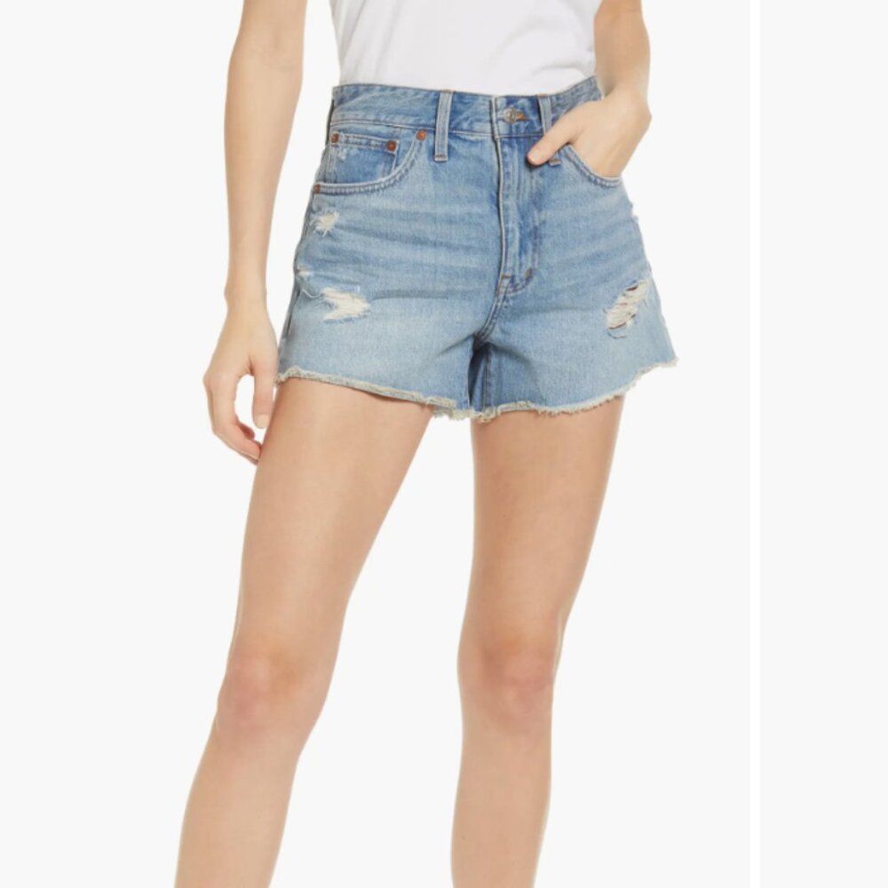 Madewell Relaxed Destructed Denim Shorts